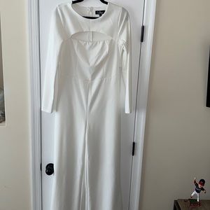 Lulus white pants jumpsuit, worn once - size large